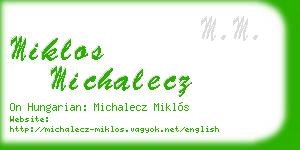 miklos michalecz business card
